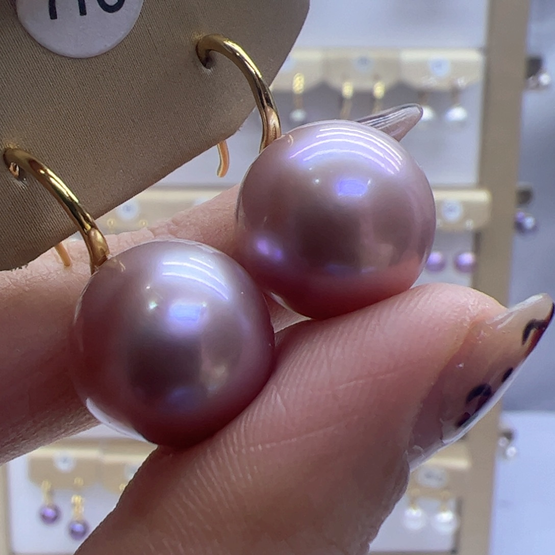 淡水珍珠耳饰银S925镶嵌