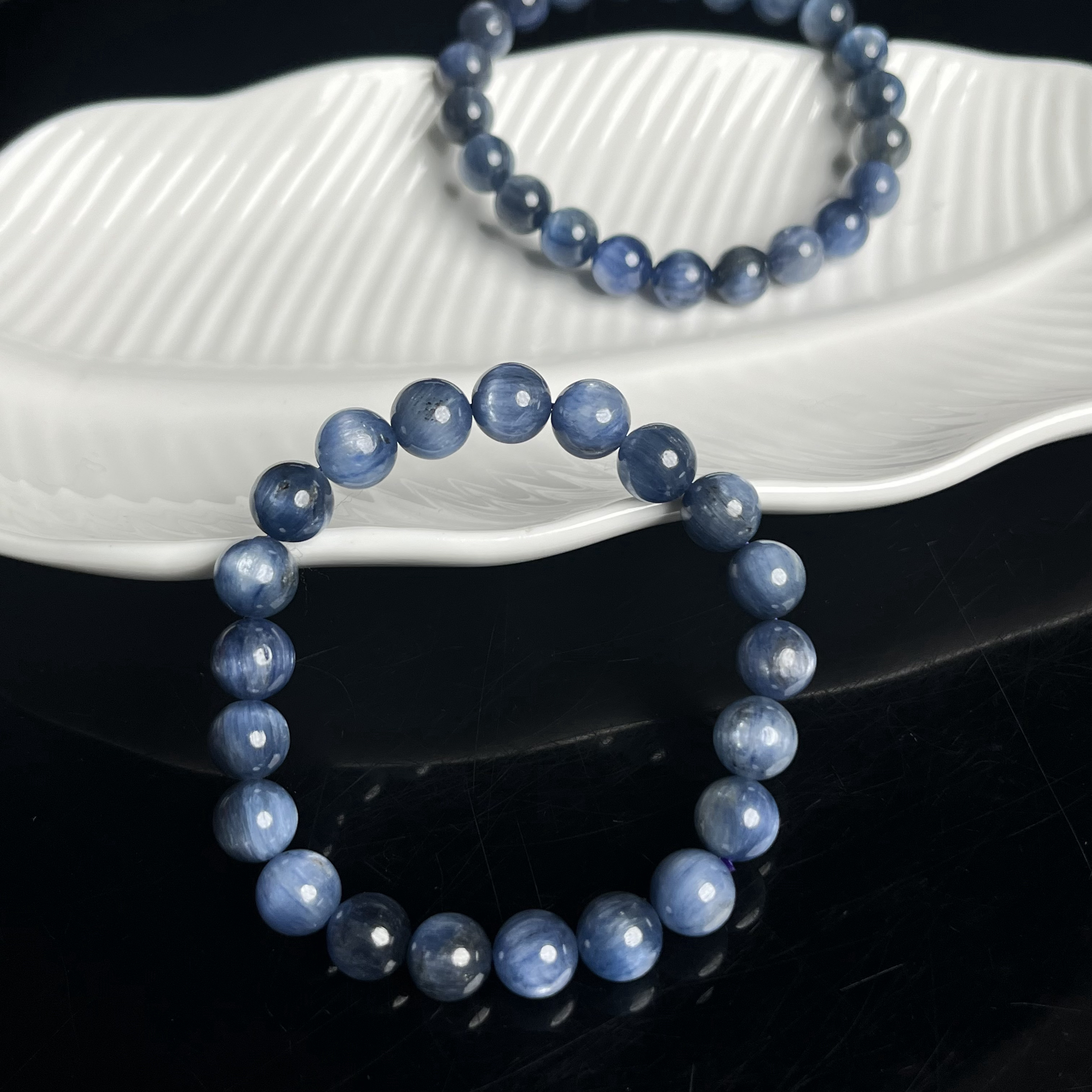 天然辰砂含辰砂蓝晶石瑕疵品手串XC47多样性发其一棉裂矿介意勿拍