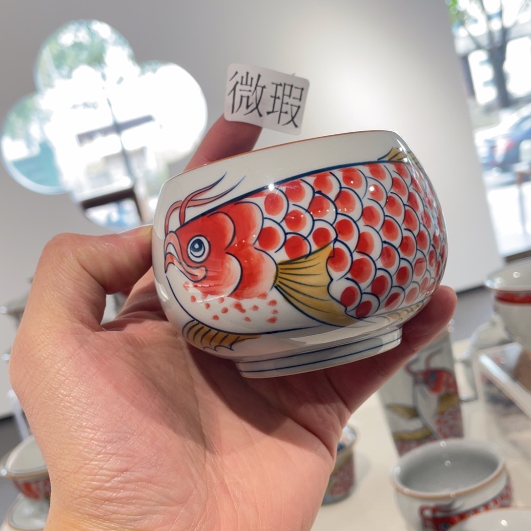 釉下手绘茶具微瑕