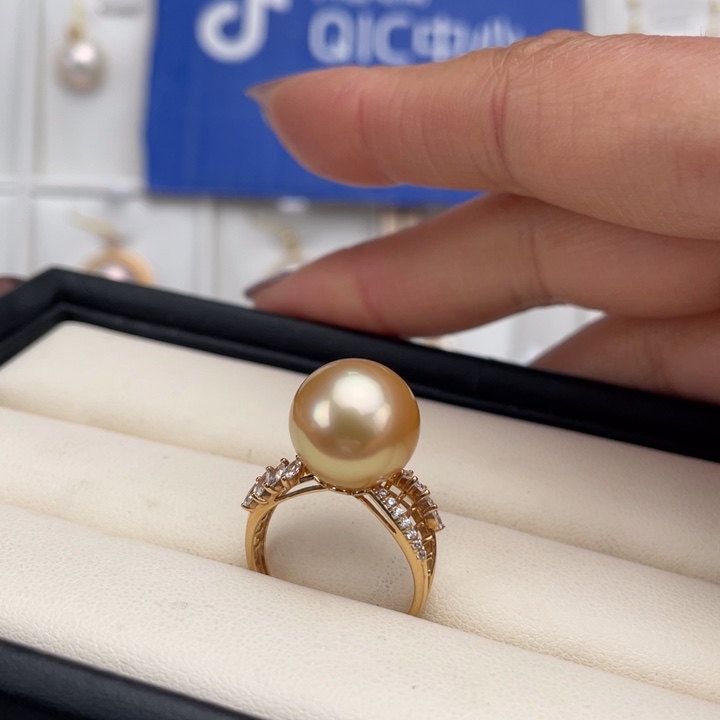 海水珍珠戒圈18K金镶嵌