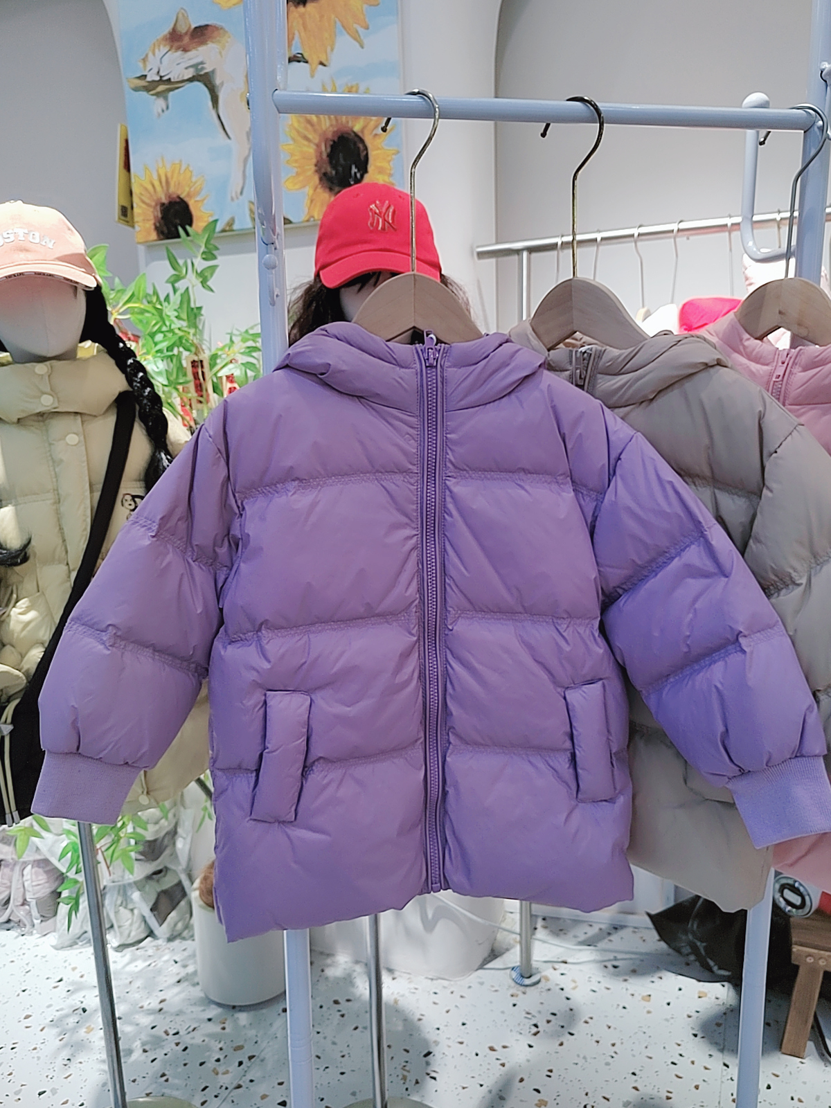 菲雪果儿-语然小佳贝90白鸭绒中长款连帽羽绒服