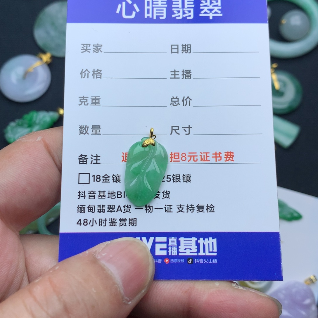 翡翠颈饰18K金镶嵌@*姐叶子