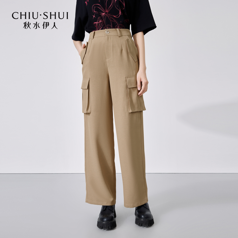 【岚岚专属】秋水伊人百搭直筒裤女通勤工装裤子623204D080544