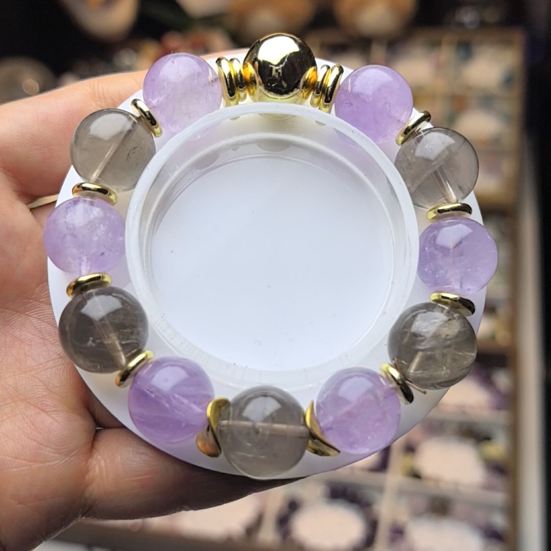 紫晶手串未镶嵌Feeling|【情迷香榭丽】紫水晶多宝手串 默认微瑕