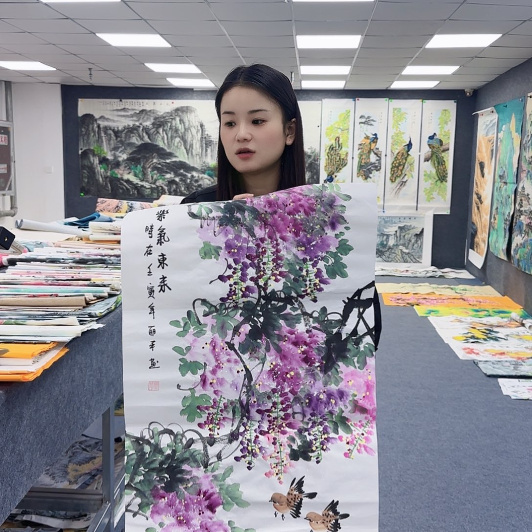 国画作品小姐姐放漏中