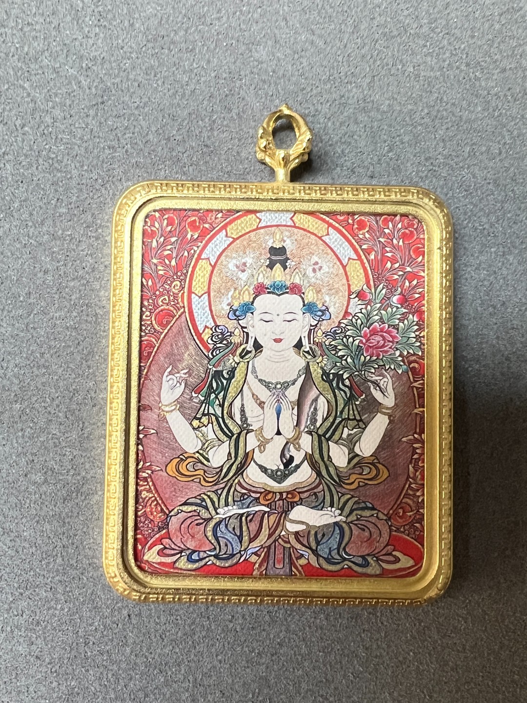 唐卡生肖鼠本本四臂民族风手工十二生肖