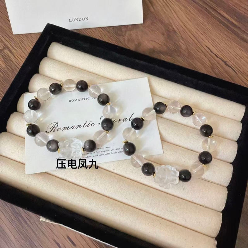 X2487银曜石奶白晶手链高端轻奢手串多样性发一