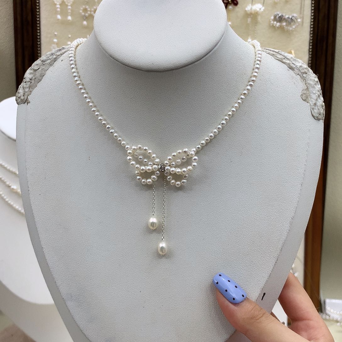 银S925镶嵌淡水珍珠耳饰