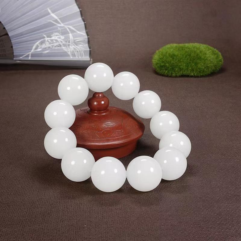 山料米达大圆珠男士玉石手串卡20mm   w007