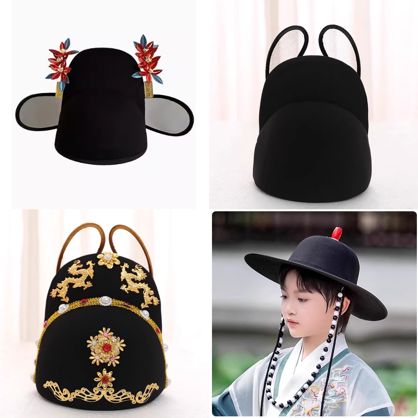儿童汉服帽子幞头唐巾头巾帽首服飞鱼服饰包头帽明制古装帽李白帽