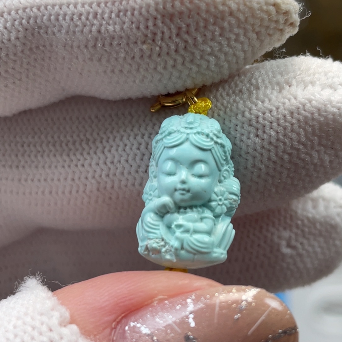 绿松石未镶嵌挂件