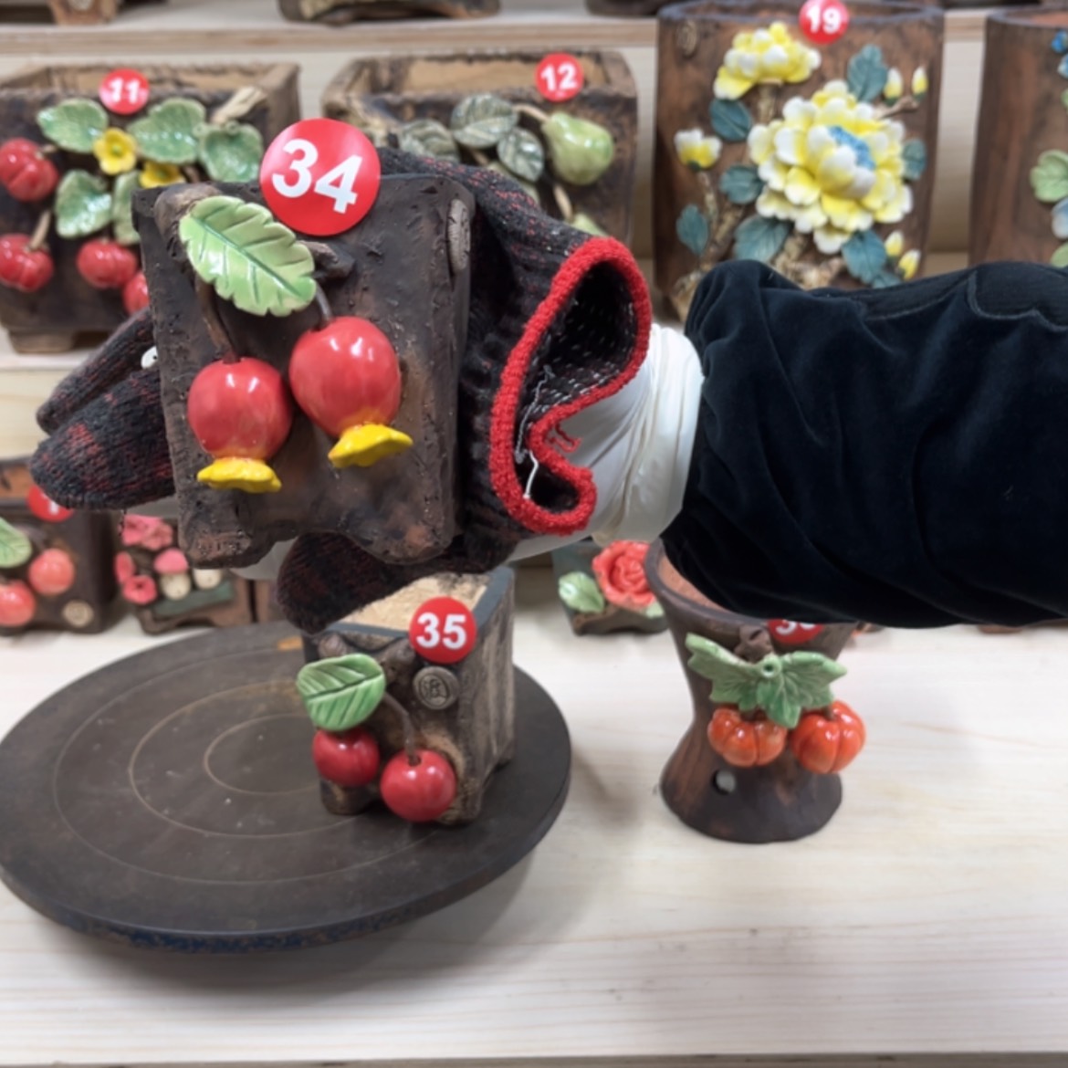 【闪购商品】紫砂花盆34号内口6.5脚高9