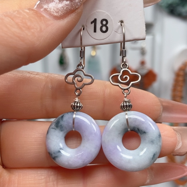 【闪购商品】翡翠耳饰银S925镶嵌耳饰