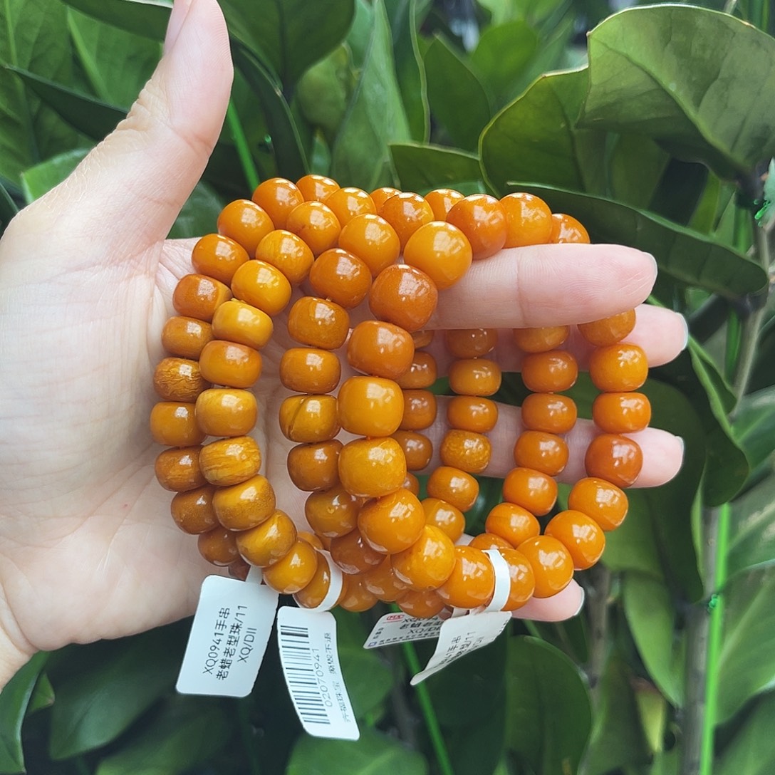 琥珀未镶嵌手链11m多样性发其一