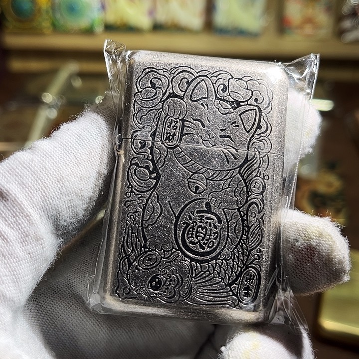 铜佐罗古银招财猫790