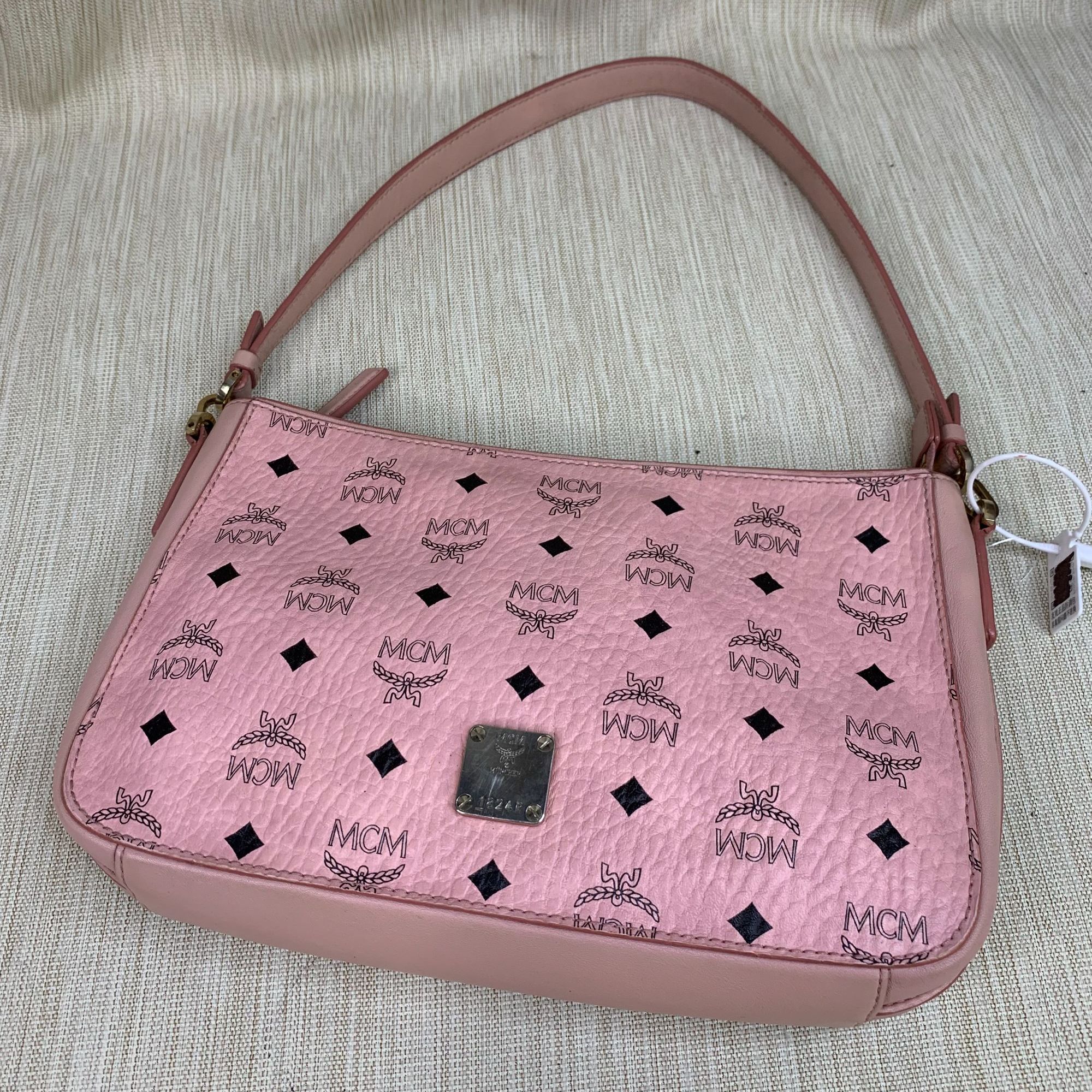 95新 MCM 粉色麻将包/SD09627039/7039