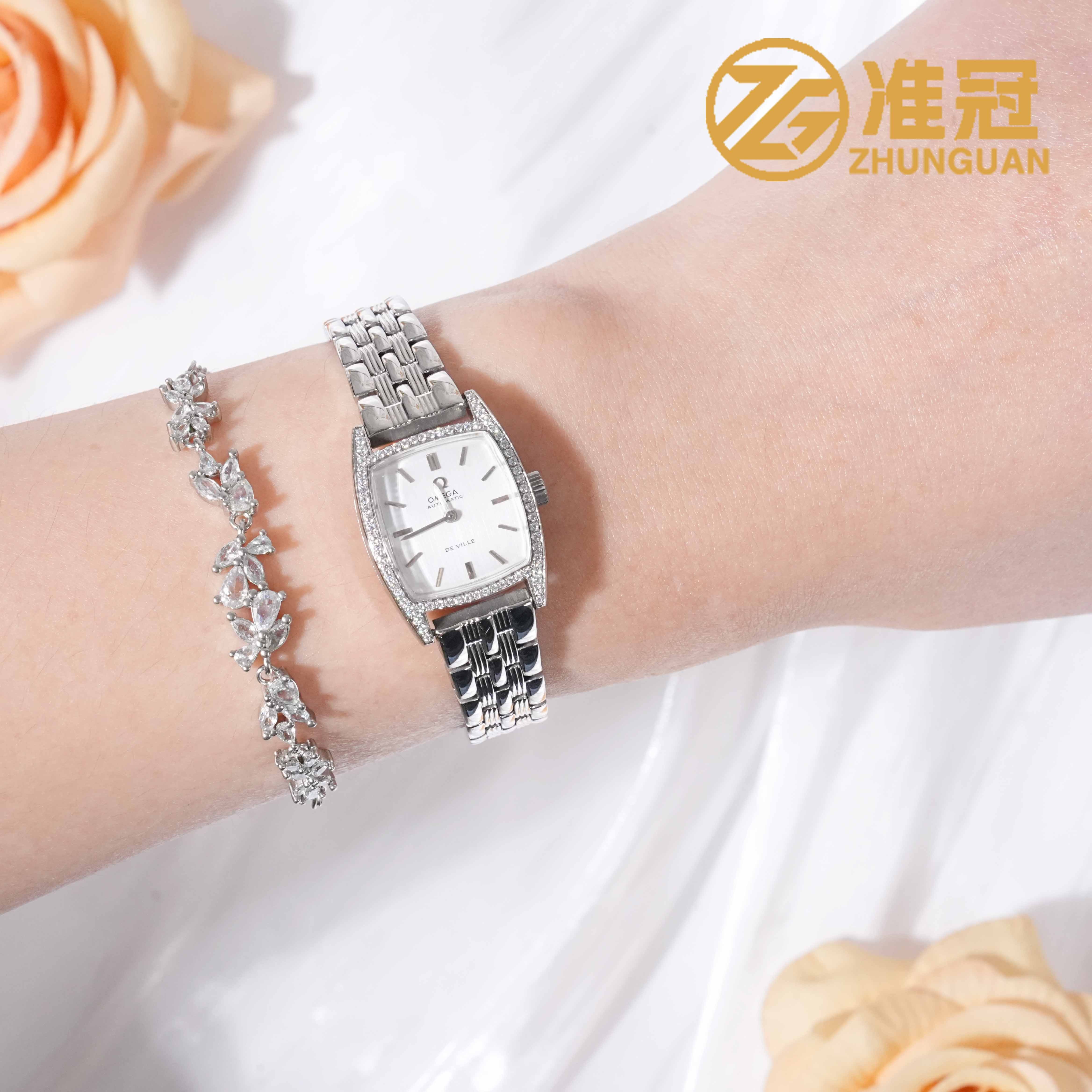 95新 Omega/欧米茄 20mm碟飞自动机械YK5033后钻瑞士名表