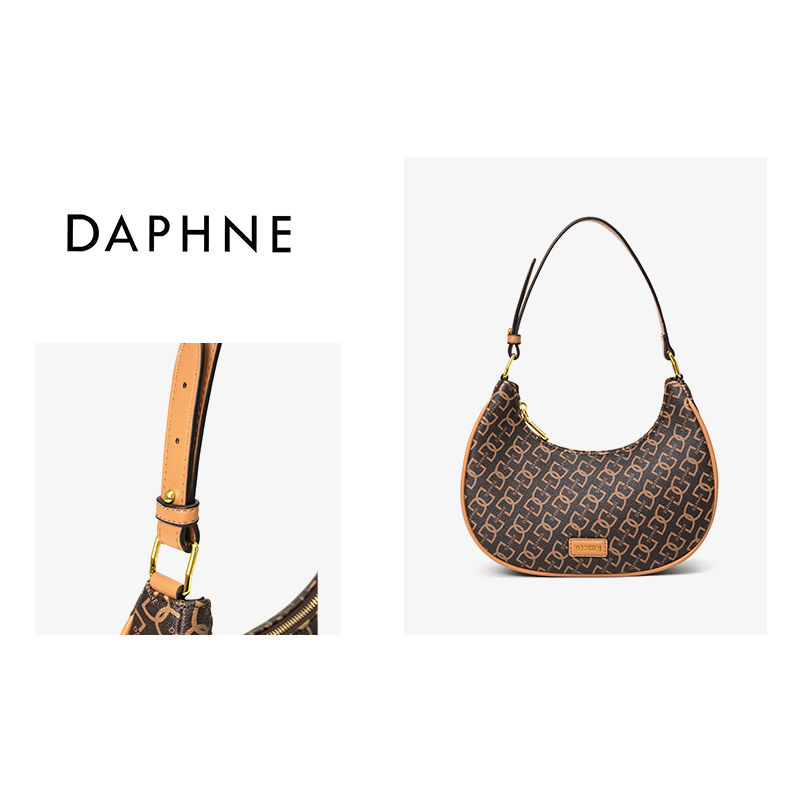达芙妮Daphne2025新款经典百搭时尚潮流印花单肩腋下包10340