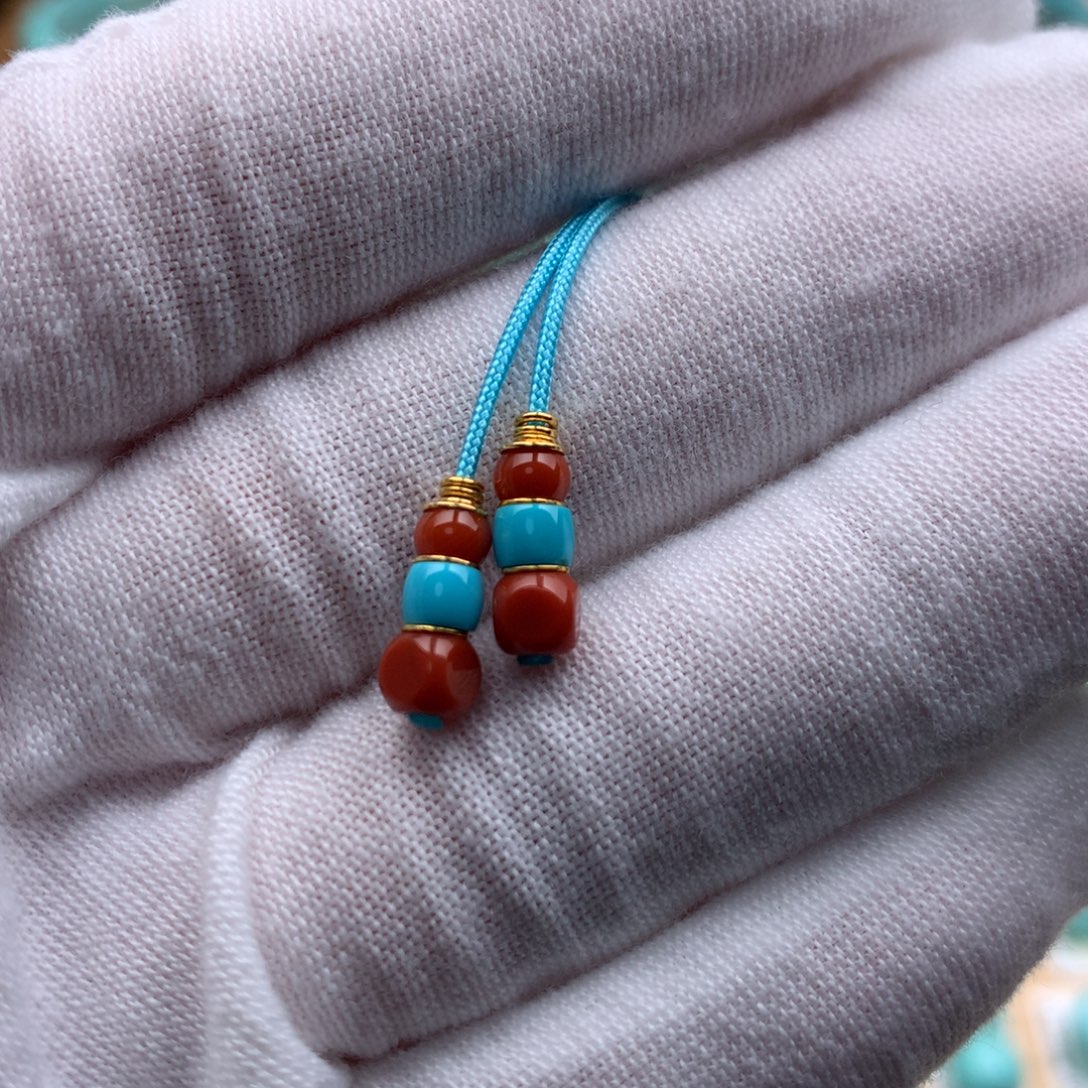 绿松石18K金镶嵌珠宝奇石