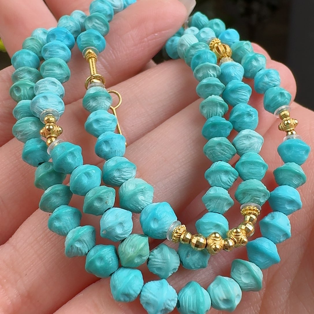 绿松石珠宝奇石18K金镶嵌