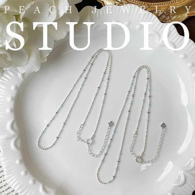 链子925银 预售 夏日彩色滴油银项链 FG01 多样性发一颜色微差