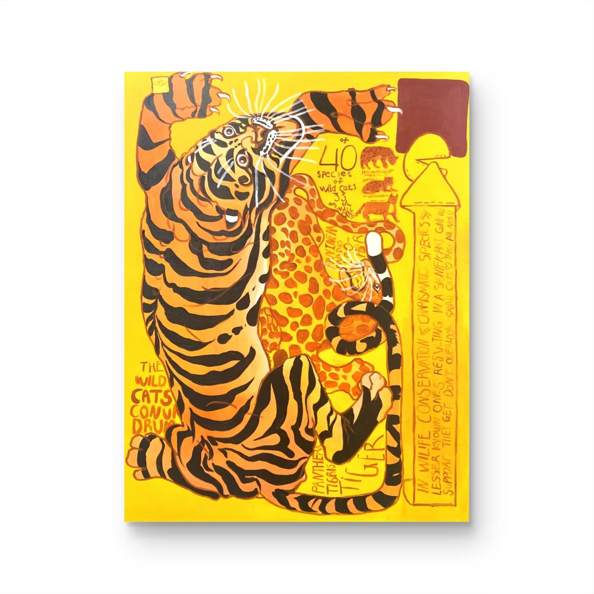 【猛虎】手绘挂画 “90*120” No.1356玄关客厅手绘装饰画