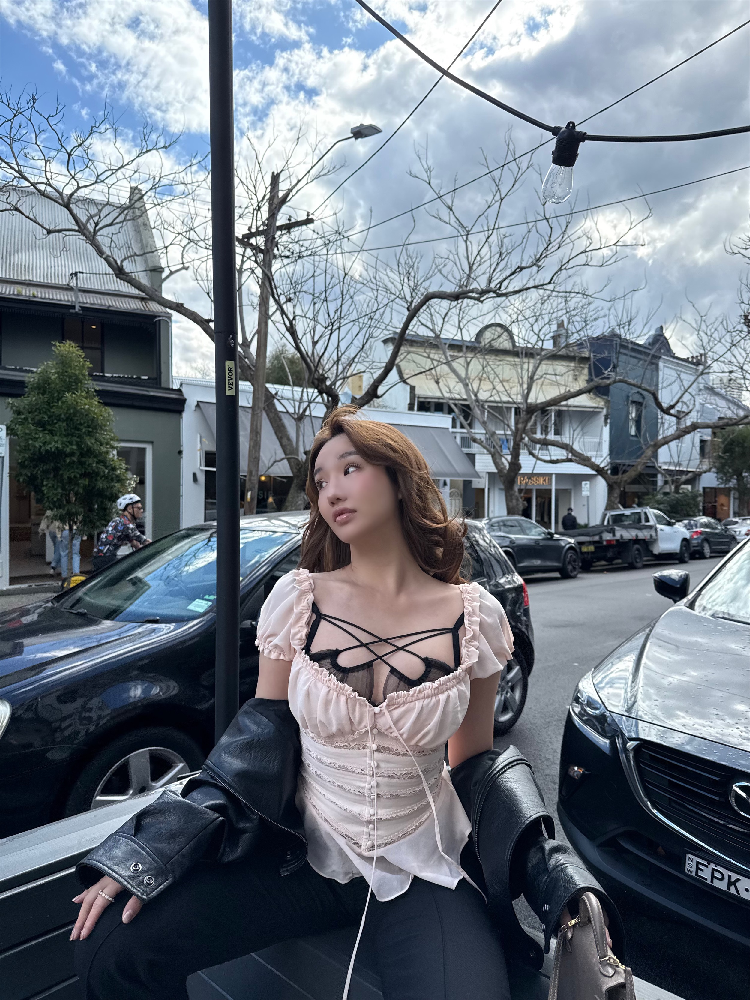 希尔顿同款 纯欲风显胸大复古蕾丝拼接背心女内搭外穿性感辣妹风