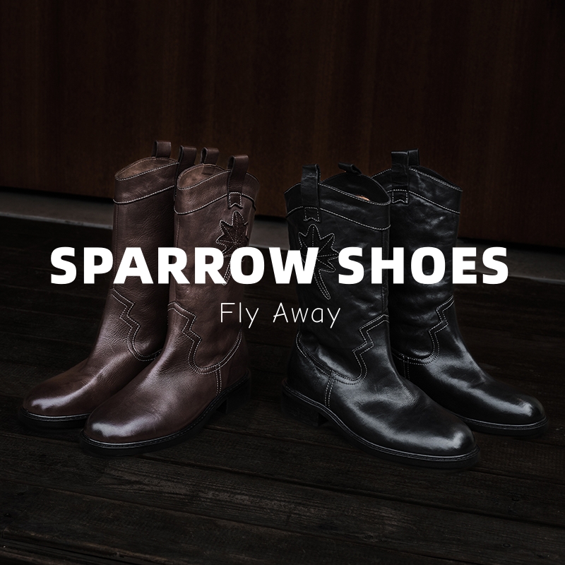 【山雀设计】马皮顶配骑士短靴复古做旧高品质重工手工定制短靴