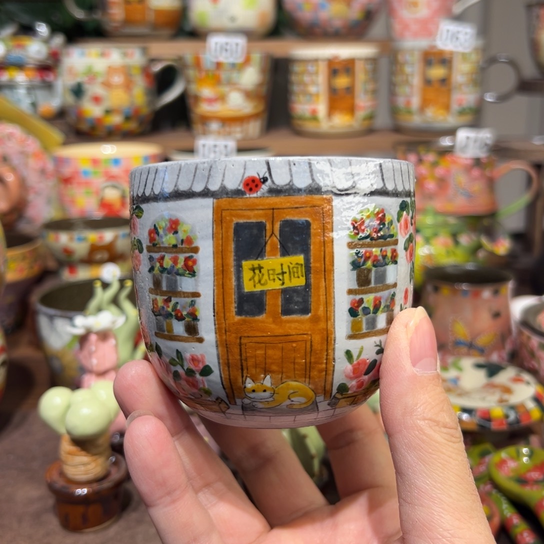 景德镇陶瓷手绘杯微瑕疵