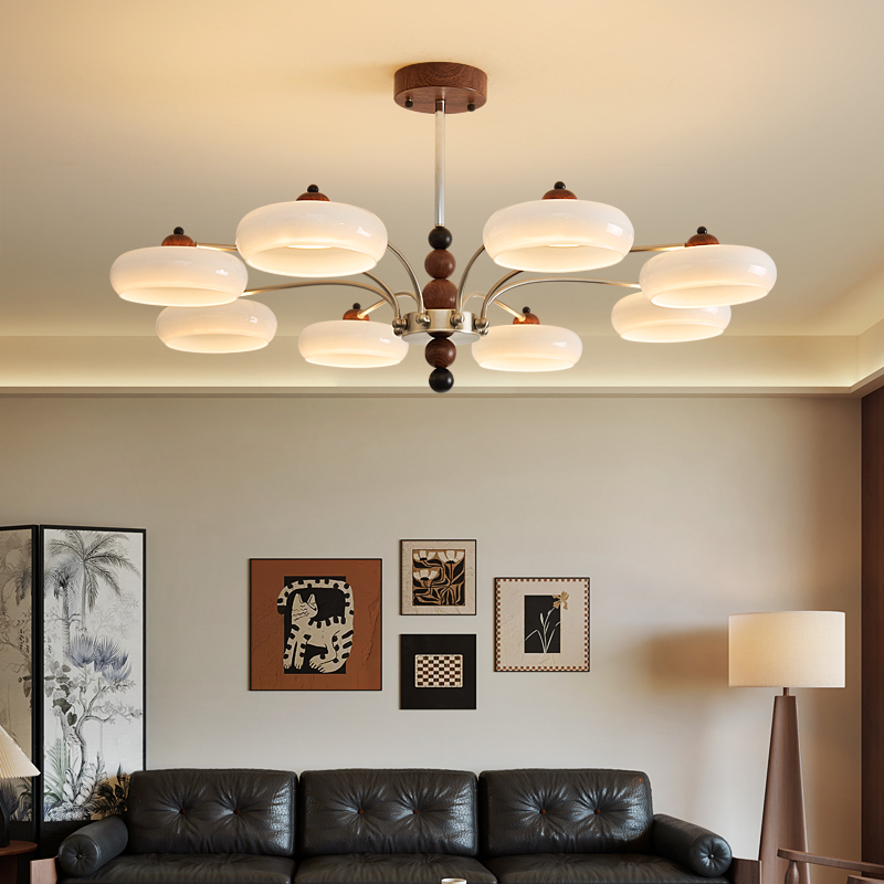 中古奶油风客厅吊灯大厅灯新款法式高级感卧室餐厅设计师中山灯具