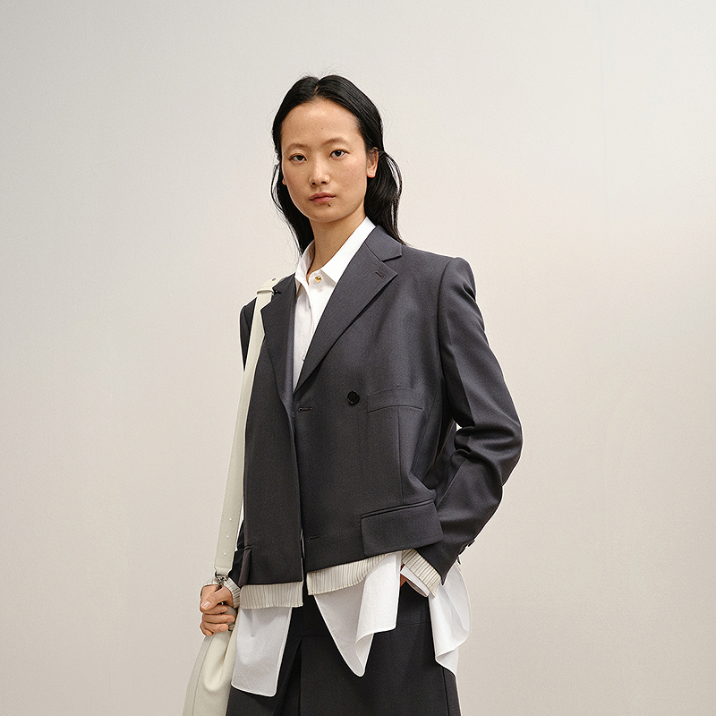 【商场同款/精工系列】LESS2025年冬新款西装领长袖西服2P0717260