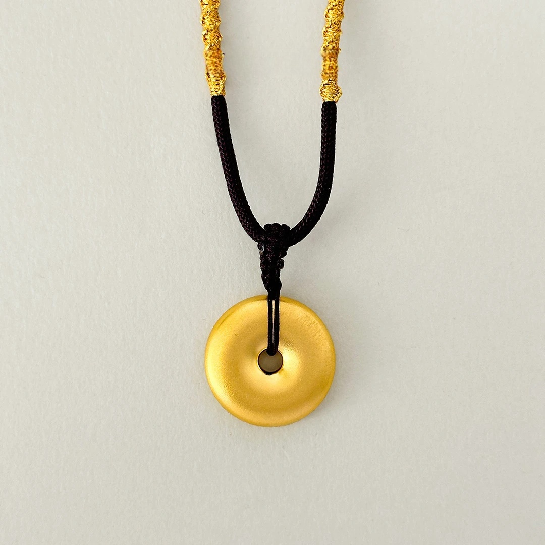 吊坠足银 swan zeal古法磨砂平安扣精美挂坠