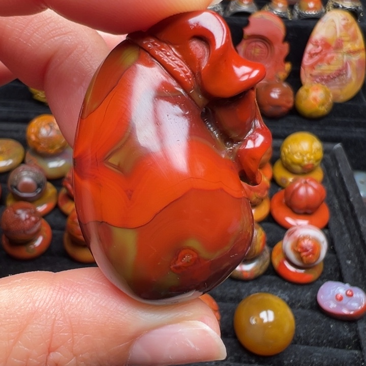 玛瑙/玉髓未镶嵌战国红