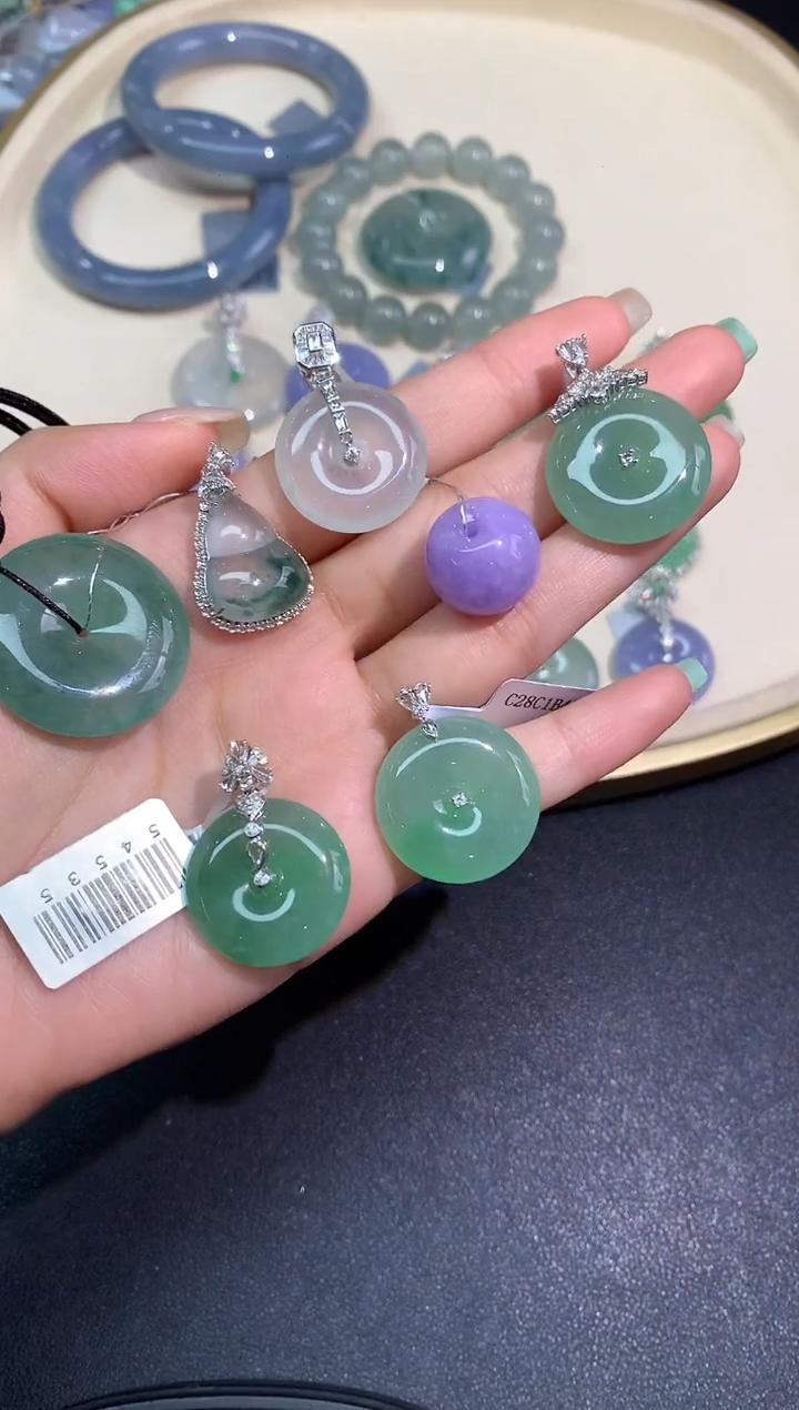 【小鱼严选彩虹盘】翡翠吊坠-多样性发其一-18K金-KZ03|CXQ21