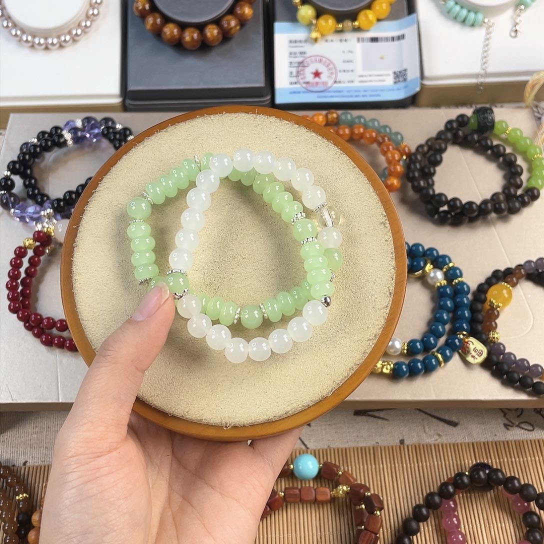 和田玉手饰银S925镀金镶嵌