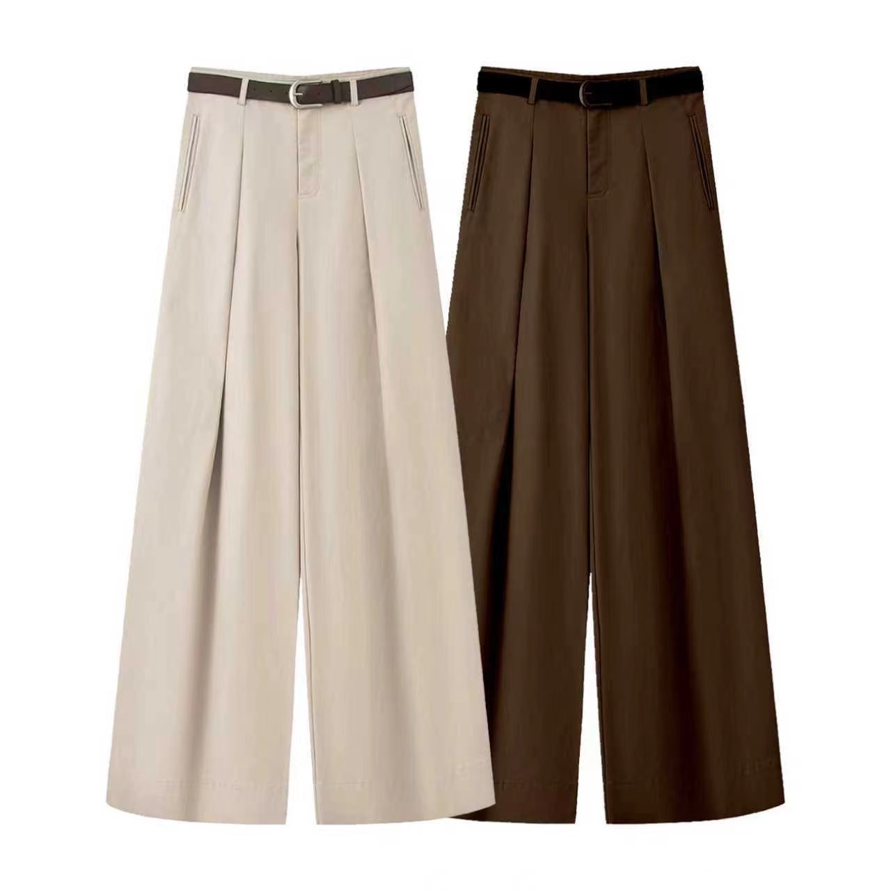 艾家长裤常规腰带薄款纯色秋季休闲裤垂感春夏休闲夏季=AR303033 