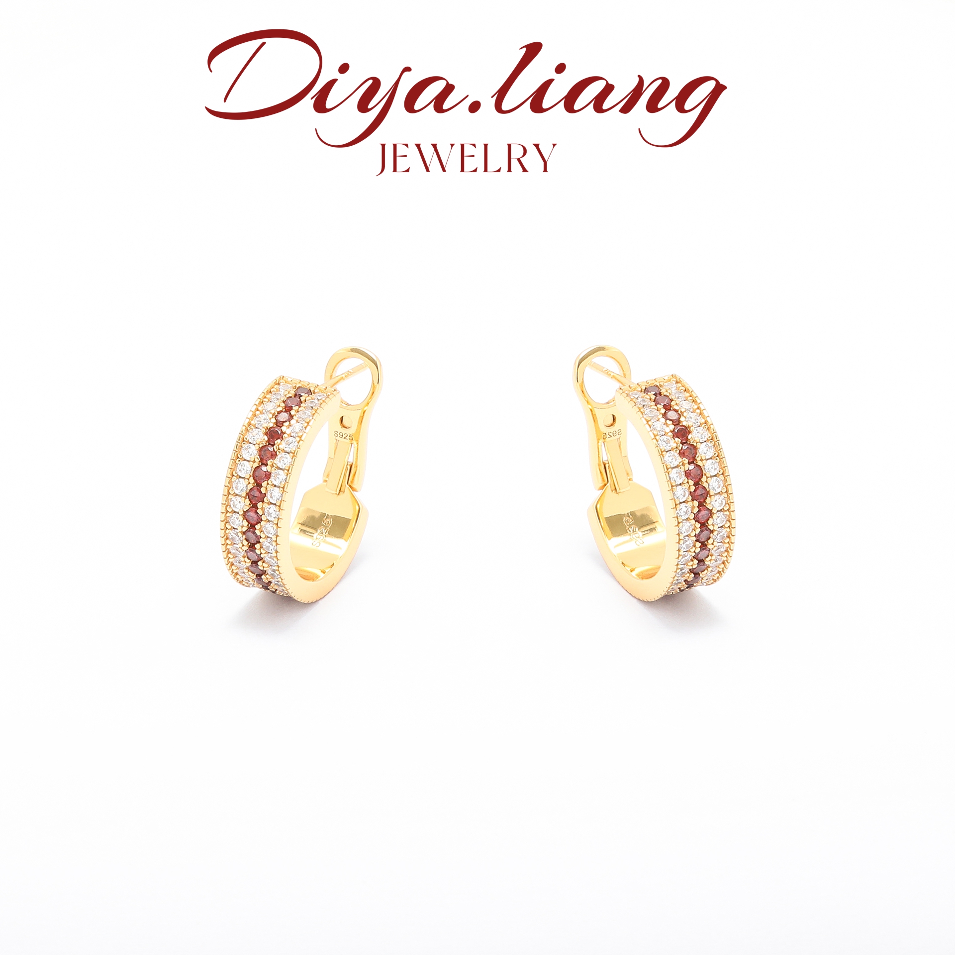 925银耳饰 梁雅帝新品【虹之间几何C圈】设计款百搭时尚纯银耳饰