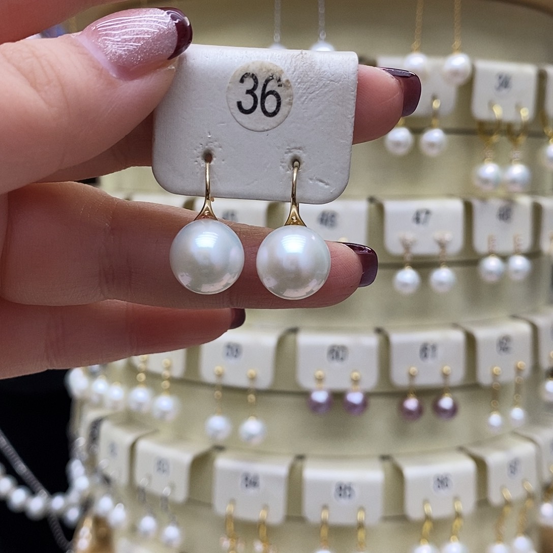 淡水珍珠耳饰18K金镶嵌