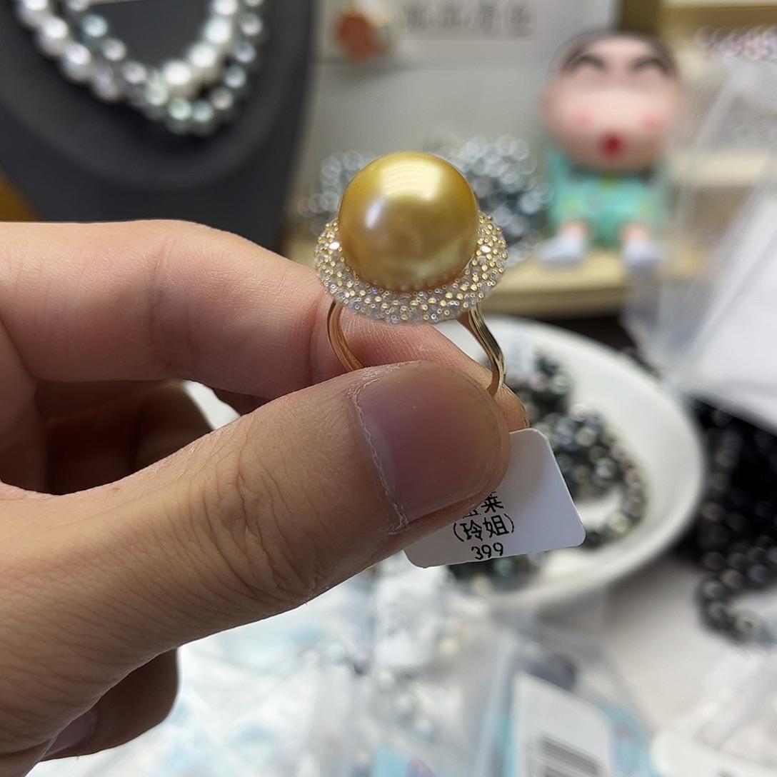 海水珍珠银S925镶嵌戒指