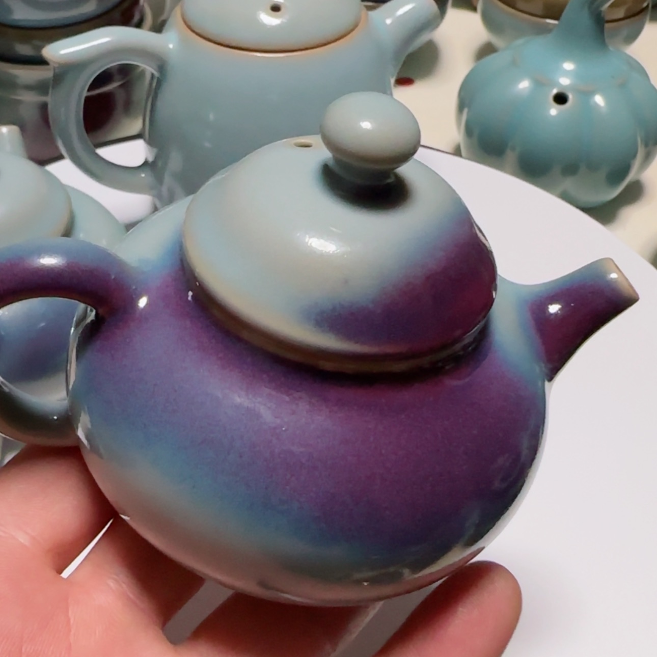 【闪购商品】摆件随*禅宋钧仿古鸡心碗