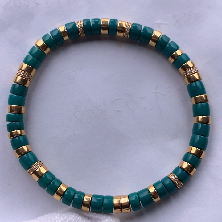 绿松石车挂18K金镶嵌