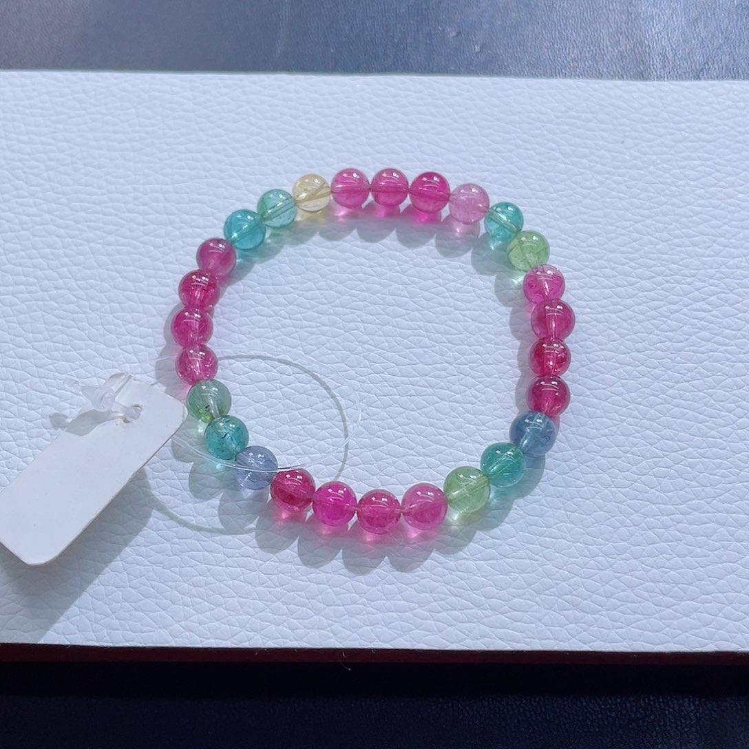 碧玺手链未镶嵌6.8mm左右