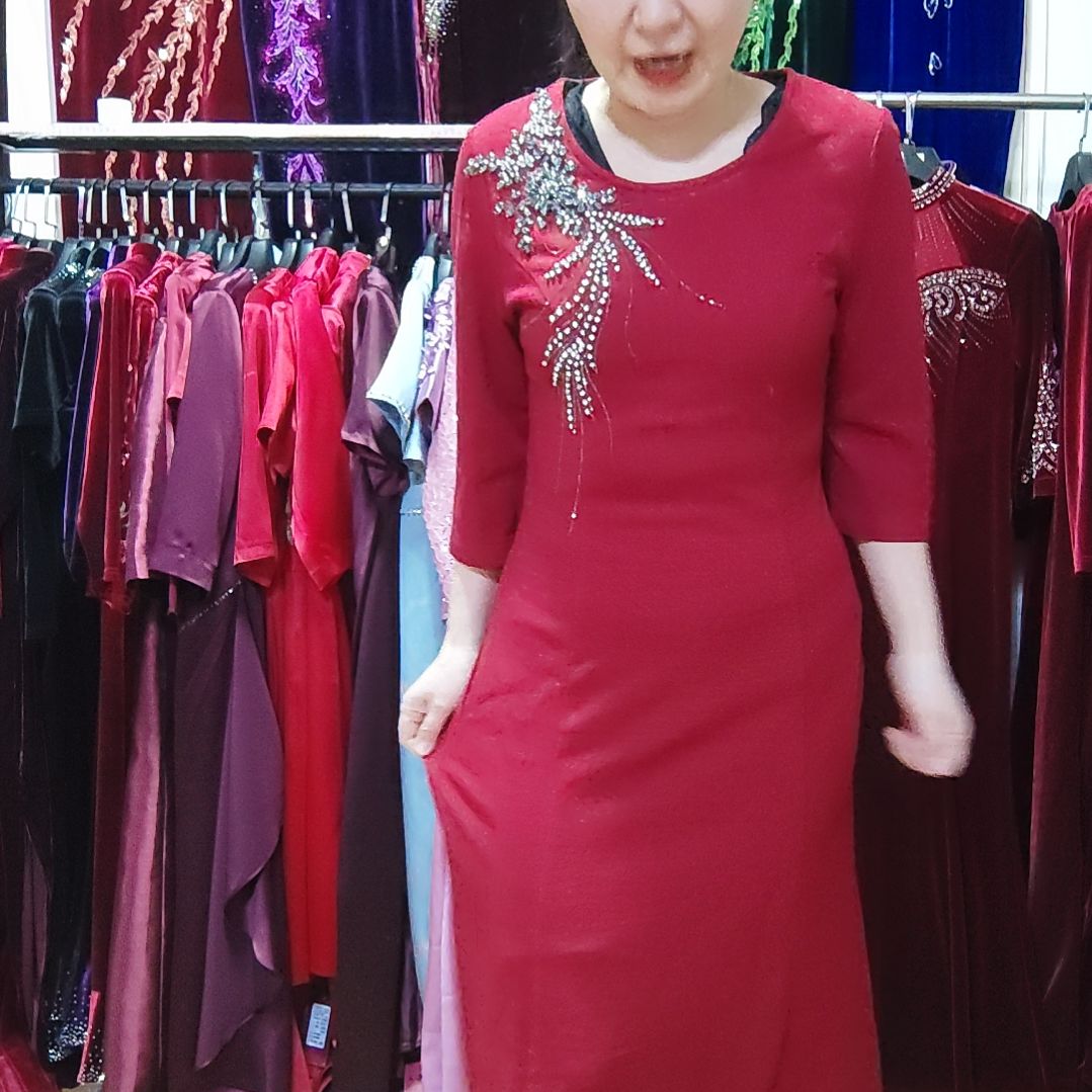 燕***格XL鱼尾裙重工中长