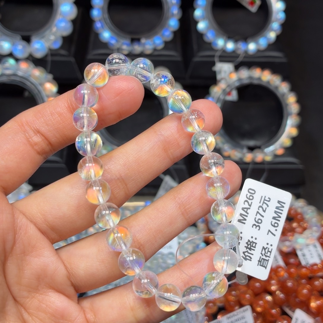 未镶嵌月光石手链MA260#7.6mm 