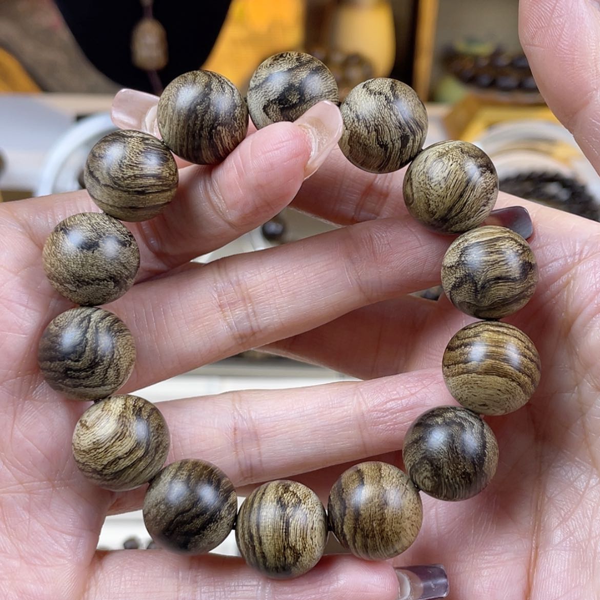 【闪购商品】沉香手串衢**义芽庄棋楠瘤疤虎斑