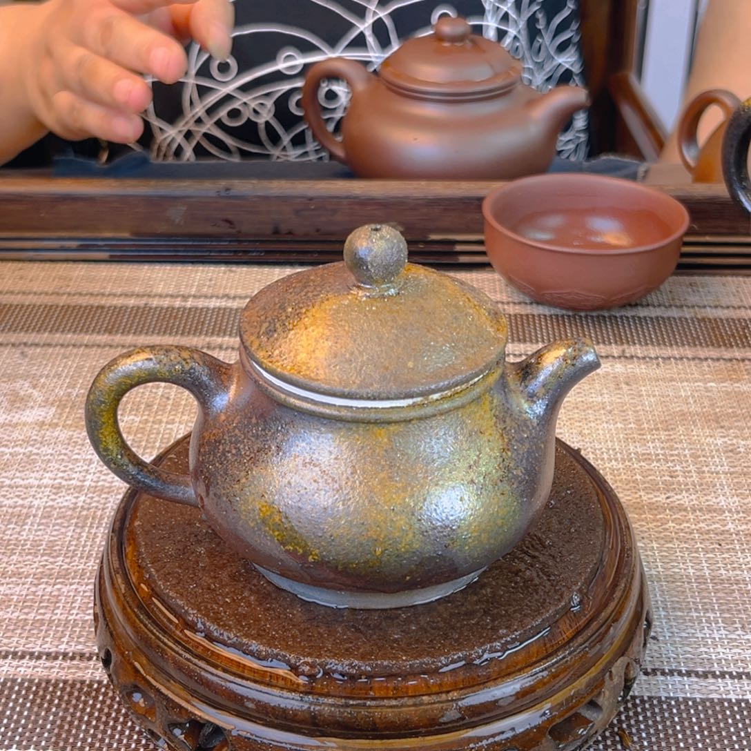 茶壶紫砂底槽清柴烧180cc