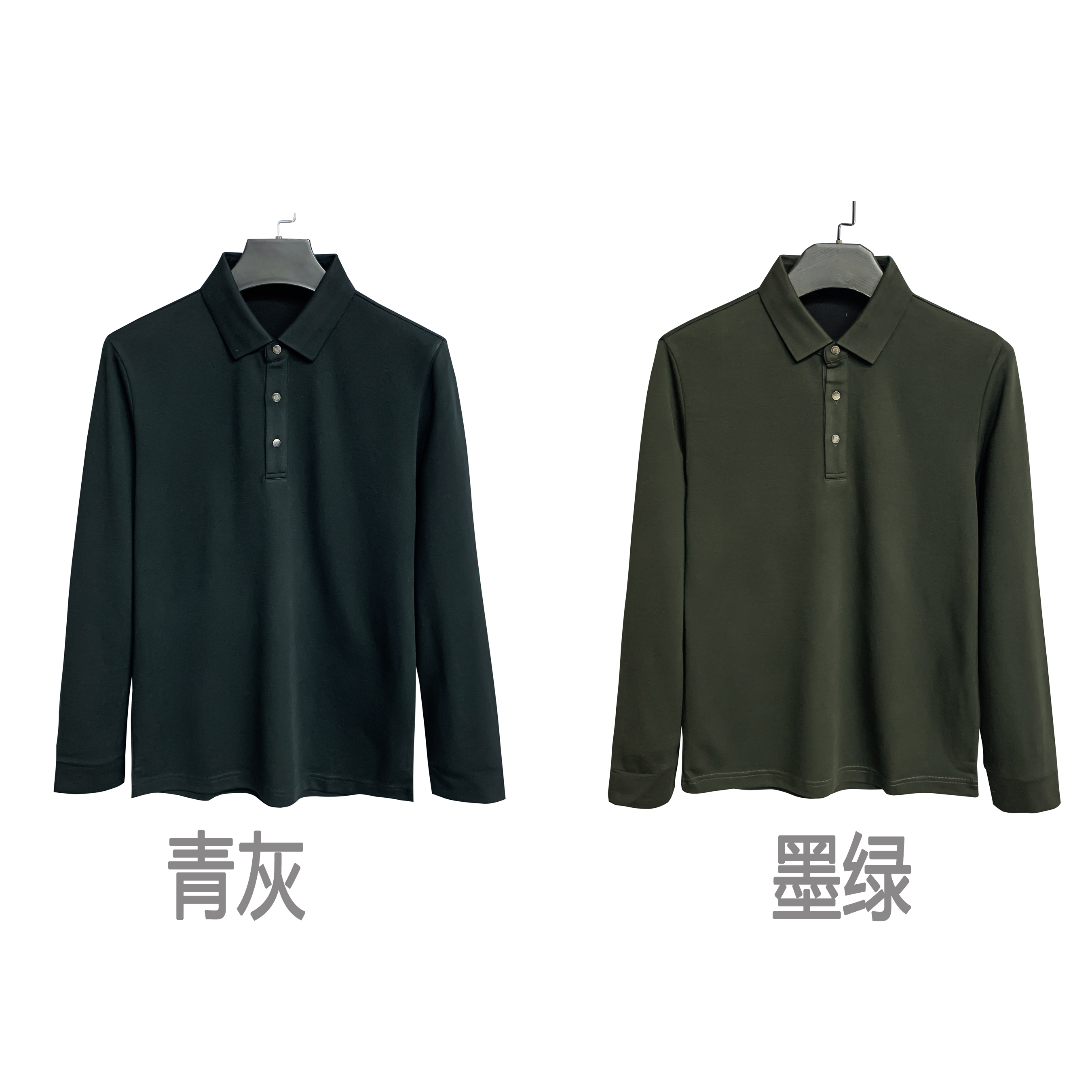 迪K【山羊绒-经典翻领】纯色保暖微弹金属纽扣翻领长袖POLO衫24098