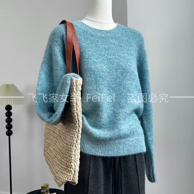 飞飞家~碧海蓝天！！韩国馆原版~慵懒感 温柔显白#毛衣女Y8959蓝