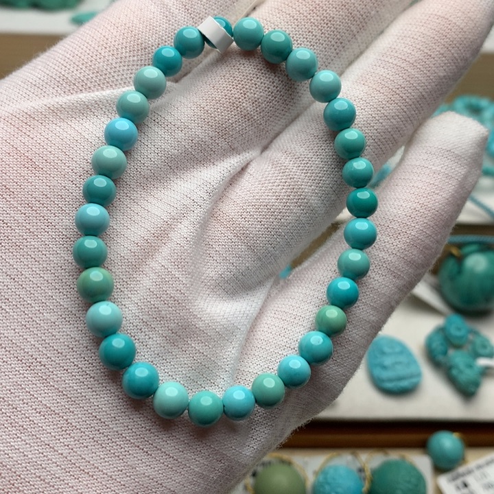 绿松石未镶嵌珠宝奇石5.3mm