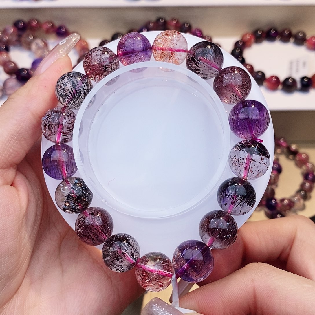 未镶嵌水晶手链黑加仑超七12+